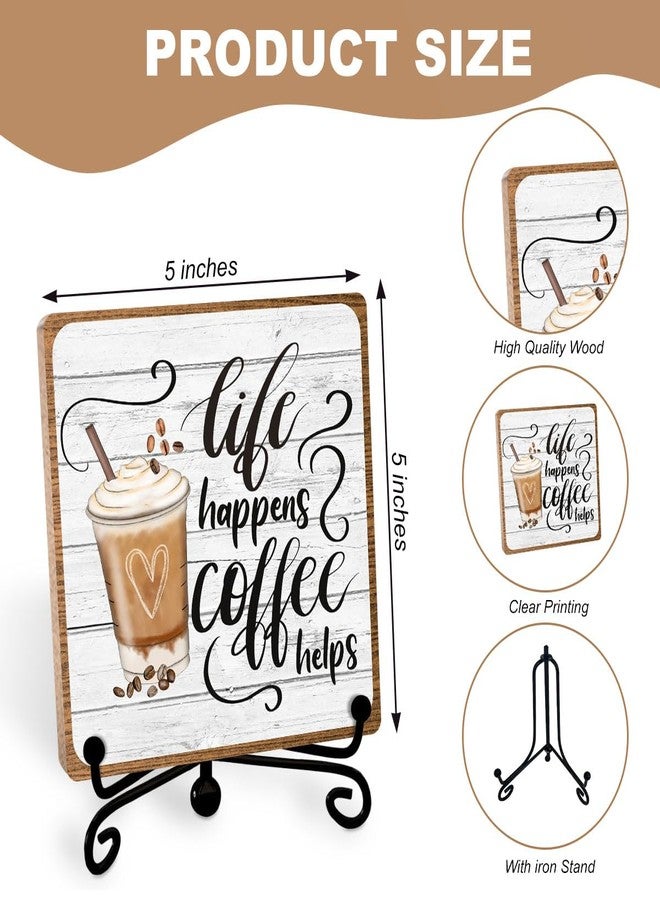 Toerifer Funny Coffee Sign, Wooden Sign with Stand Gifts for Women Men, Table Decorations Supplies, Desk Cubicles Accessories for Coworkers Friends Coffee Lover - Image 2
