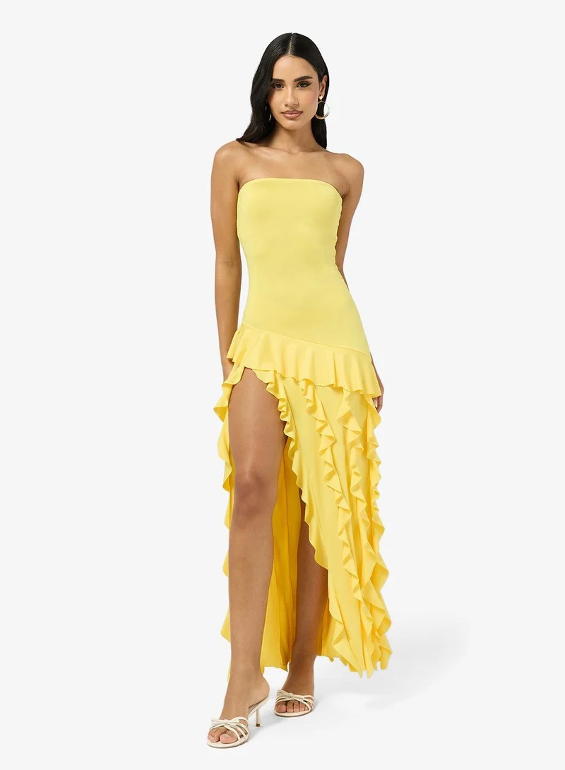 Ginger Bandeau Waterfall Ruffle Dropwaist Dress