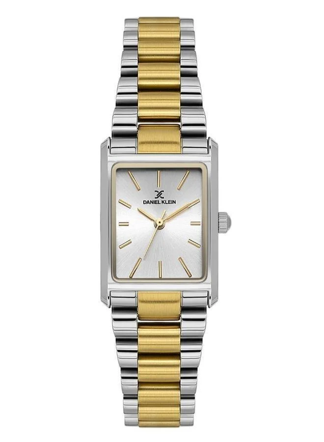 Daniel Klein Women's Stainless Steel Silver Alloy Case Analog Silver Round Sunray Dial Japanese Quartz Premium 30 Meters Water Resistant