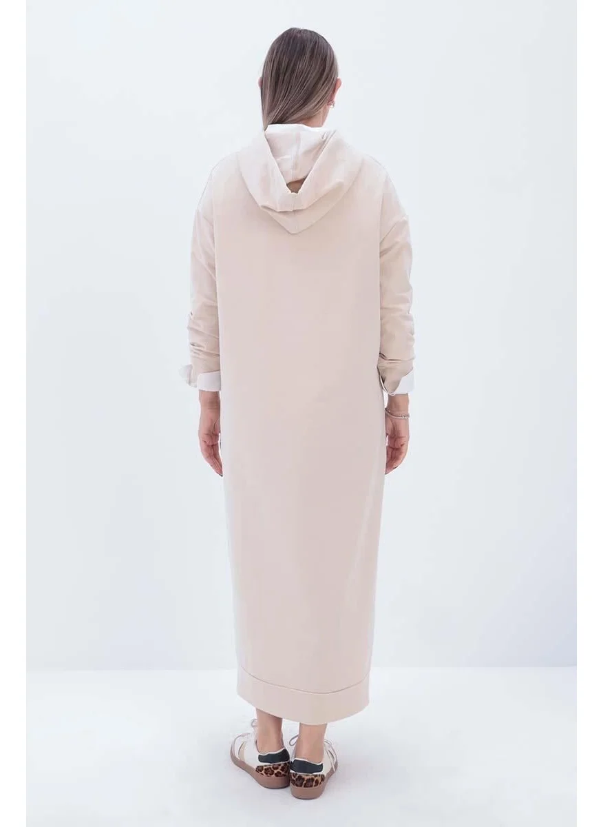 Allday Stone-Hooded Knitted Dress
