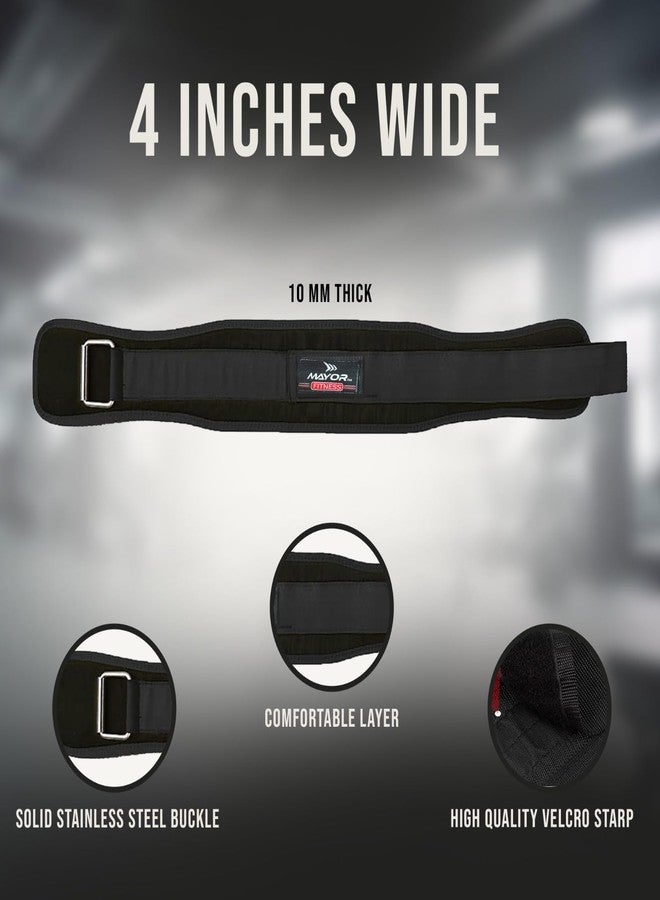 Mayor Weight Lifting Gym Belt for Men & Women - Heavy Duty Back Support Belt for Powerlifting, Squats & Deadlift Workout | Adjustable Strength Training Belt (XL, Black) - Image 3