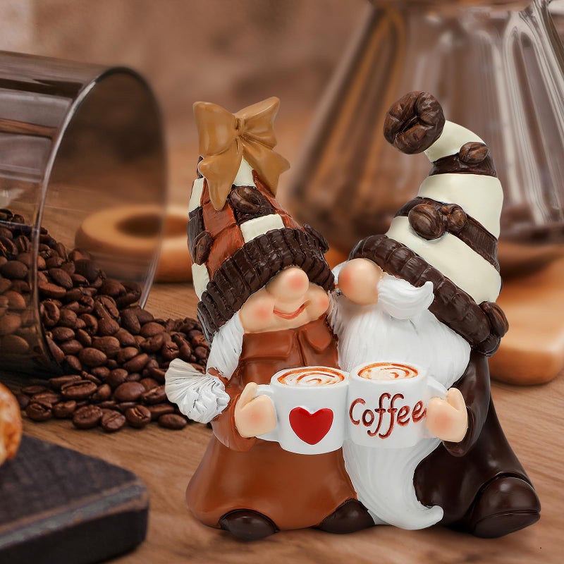 Zonling Coffee Gnomes Coffee Bar Decor Accessories Spring Summer Gnome Decorations Gifts Fall Gnomes Decorations for Home Tiered Tray Table Ornaments Indoor - Image 5
