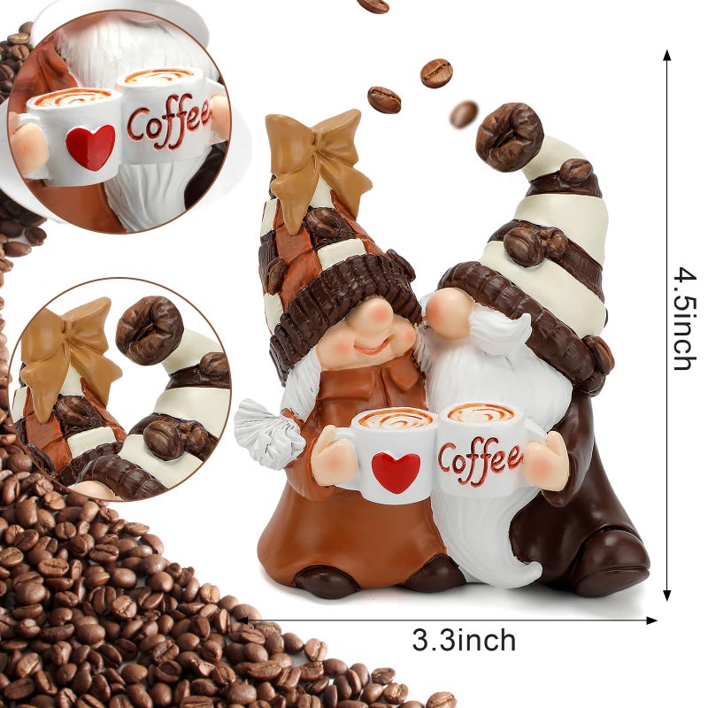 Zonling Coffee Gnomes Coffee Bar Decor Accessories Spring Summer Gnome Decorations Gifts Fall Gnomes Decorations for Home Tiered Tray Table Ornaments Indoor - Image 3