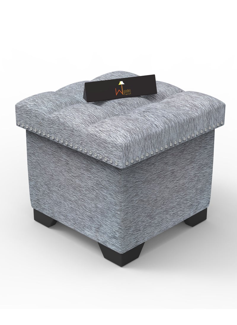Eccentric Stool End Table With Storage - Light Grey