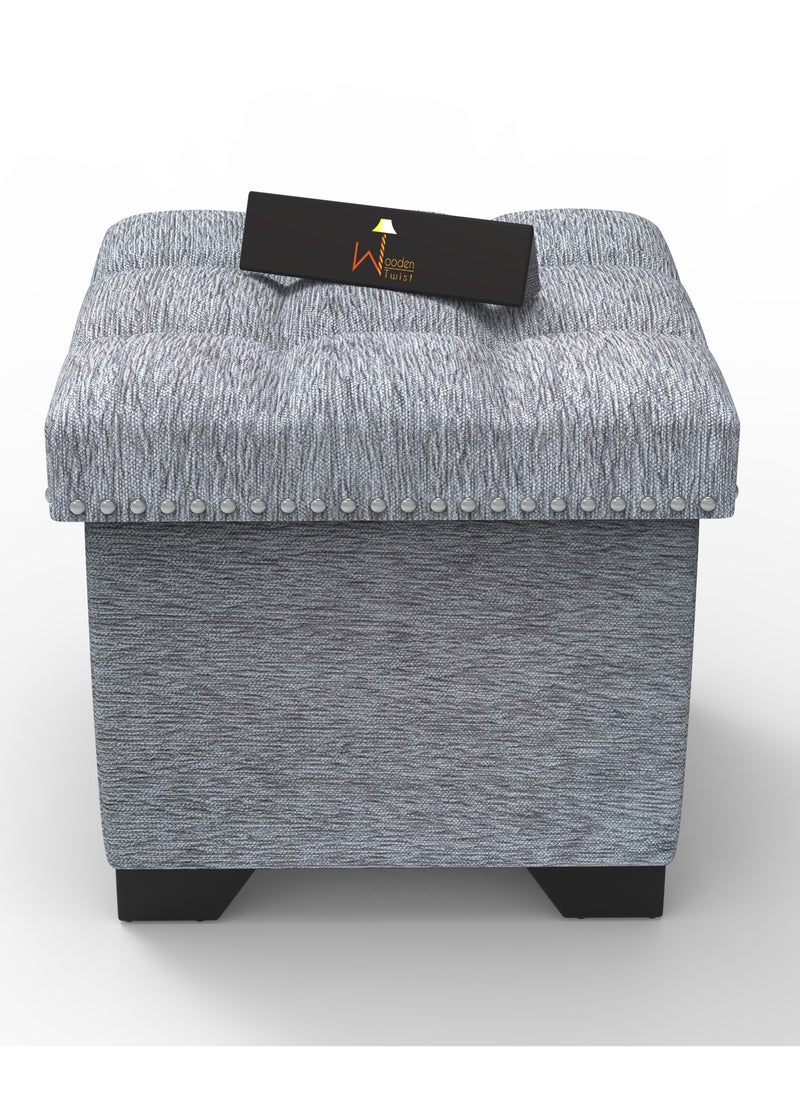 Eccentric Stool End Table With Storage - Light Grey