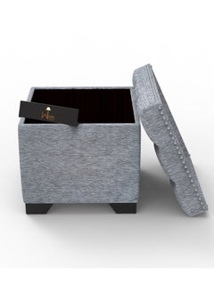 Wooden Twist Eccentric Stool End Table With Storage - Light Grey  - Image 5
