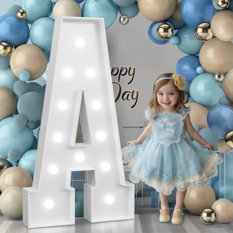 Bugame 4FT Marquee Letters, Cool Light Up Letters A for Birthday Anniversary Graduation Party Decorations, Marry Me Signs for Wedding Decor (DIY Kit) - Image 1