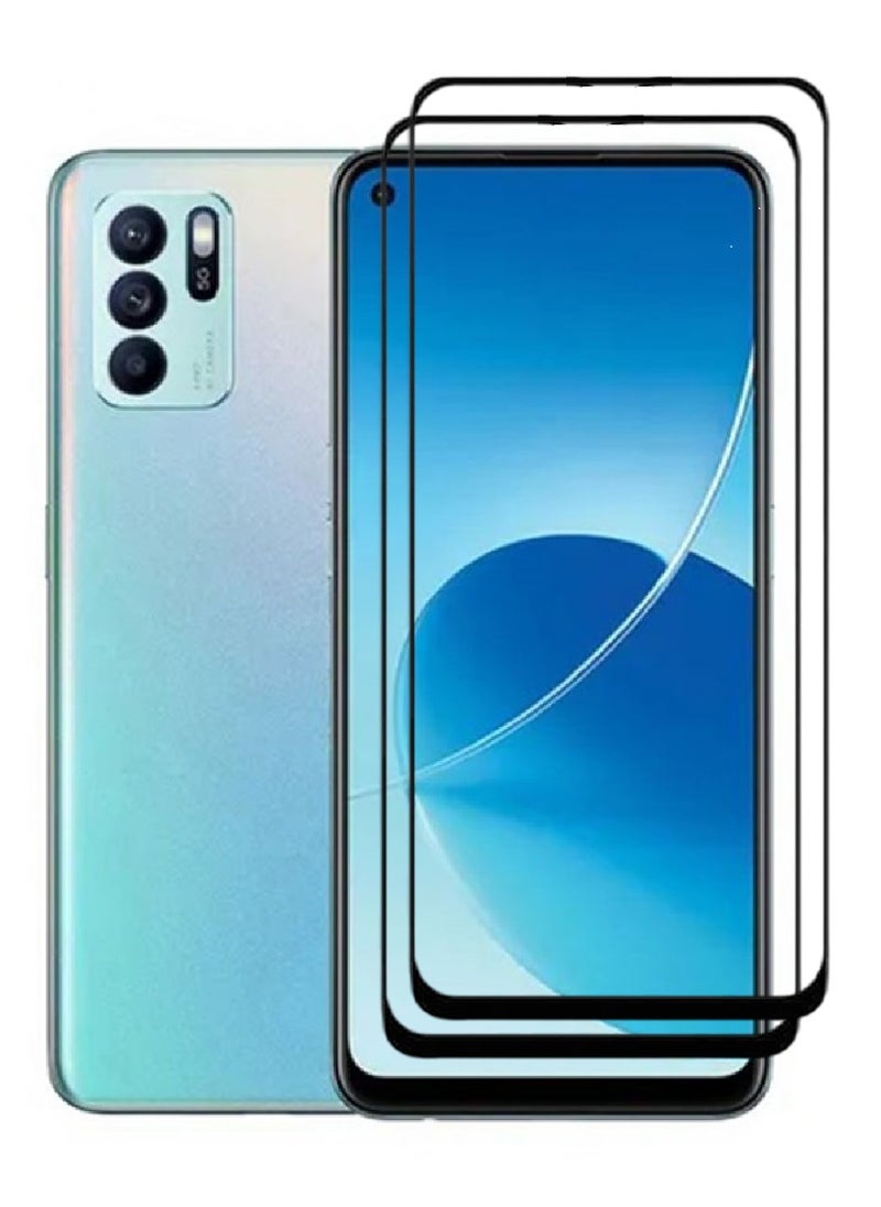 AINA 2 Pieces Tempered Glass Screen Protector 5D Designed For Oppo Reno6 Full Glue Edge to Edge Full Screen Coverage And Bubble Free - Image 1