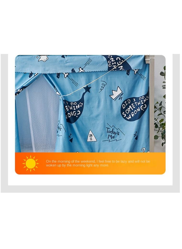 Y&D Blue Whale Designed Lower Deck Curtain Cotton Blend Blue  - Image 5