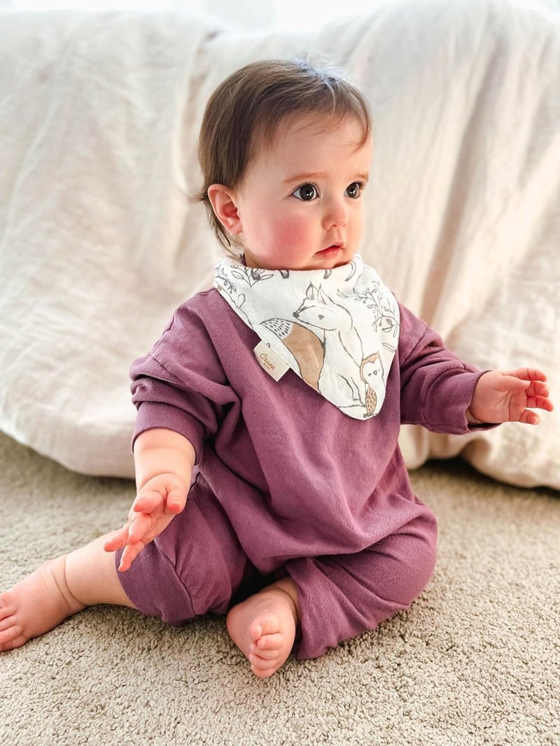 Crane BABY طقم مريلة كرين بيبي إزرا 3 قطع من موسلين - مريلات ناعمة وامتصاصية للرضع - Image 5