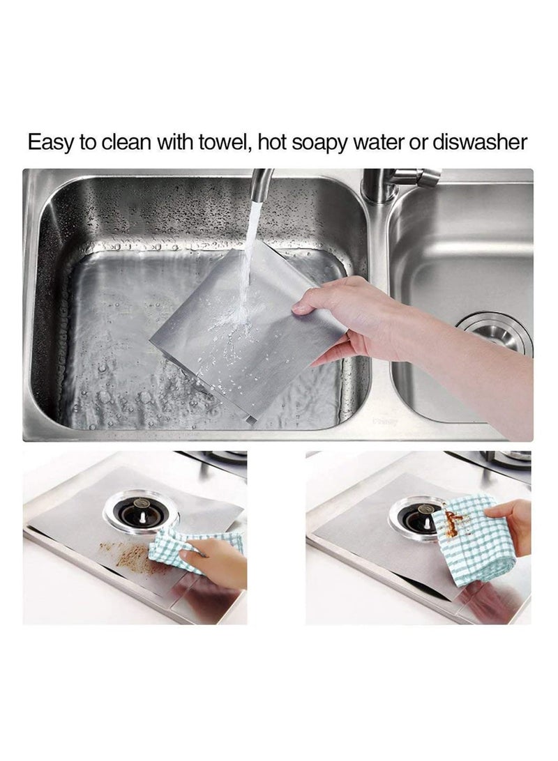 Barakah 8 Pack Gas Hob Range Protectors Reusable Stove Burner Covers Stove Top Protectors Stove Burner Liner Cover Heat-Resistant Non Stick Easy to Clean - Image 4