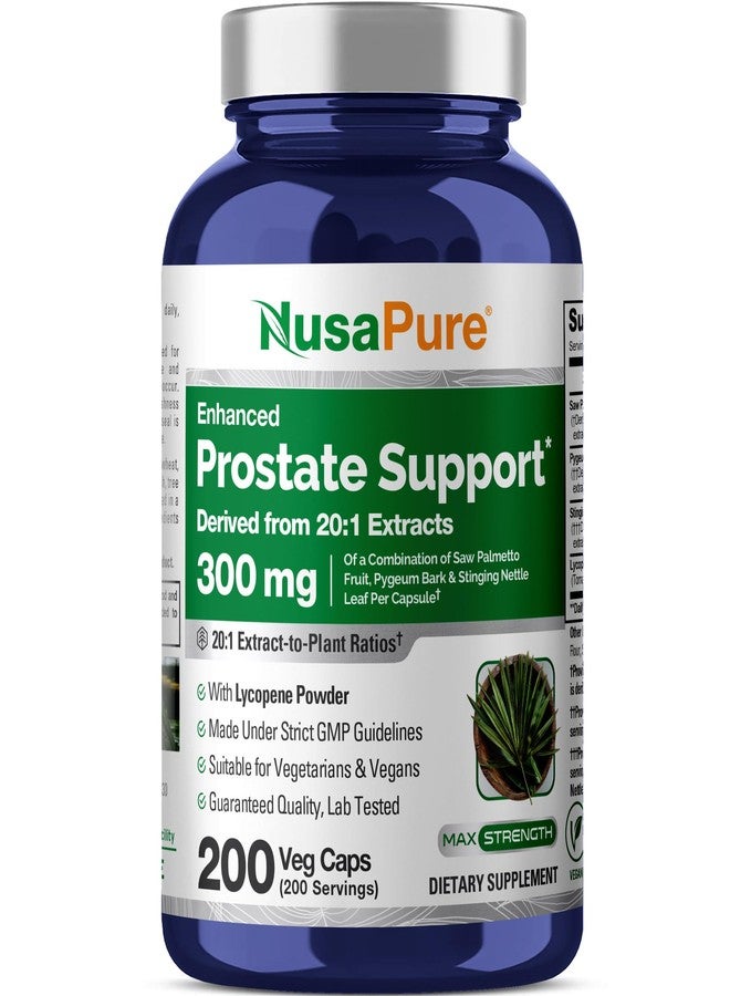 NusaPure Prostate Support, Non-GMO, Vegan, 300mg, 200 Veg Capsules - 200 Servings - Image 1