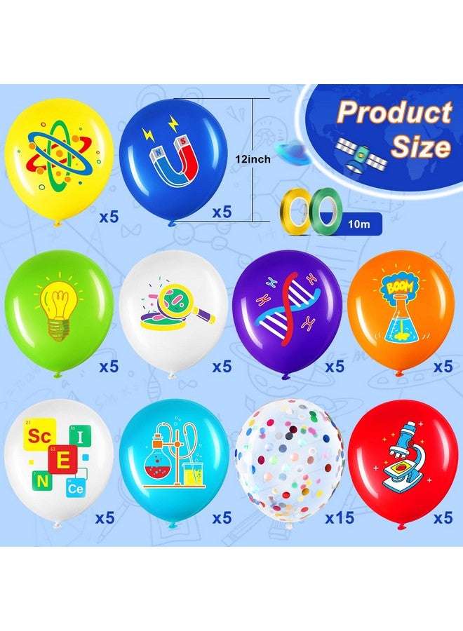 Capoda 60 Pieces Science Party Balloons Decorations Science Latex Balloons Scientist Themed Birthday Decoration for Classroom Little Scientist Party Supplies Favors Chemistry Laboratory Supplies Decor - Image 2