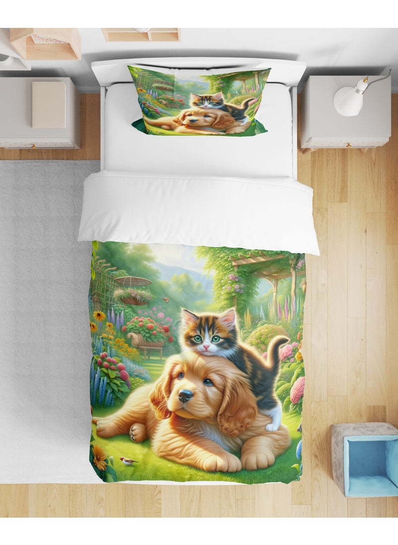 Cute Puppy and Cat Lovely Puppy Cat 3D Digital Printed Single Duvet Cover Set - pzsku/Z25BAD8F2490F5F3AC7ADZ/45/_/1726655392/3ec649d3-6d45-4010-aefa-dd9bd05604d3