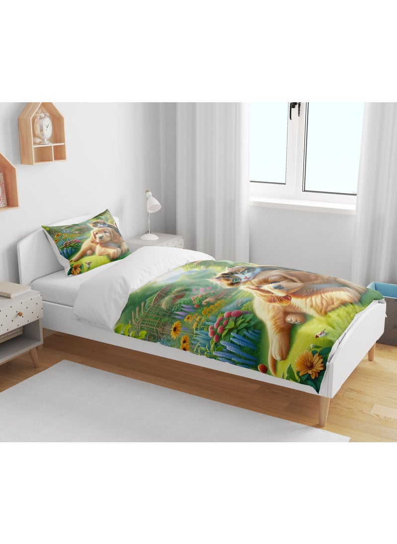 Cute Puppy and Cat Lovely Puppy Cat 3D Digital Printed Single Duvet Cover Set - pzsku/Z25BAD8F2490F5F3AC7ADZ/45/_/1726655414/3a21bcd0-33ec-41ba-8611-c684a48a2859