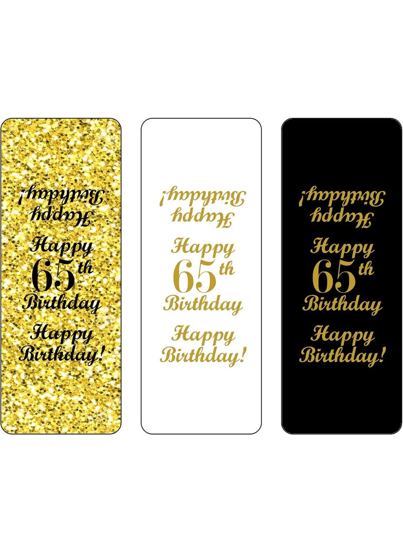 RokAPary 65th Birthday Nuggets Labels Chocolate Candy Wrapper Set of 90 Candy Stickers 3 Designs 30 Gold 30 Black 30 White Candy Not Included  - Image 3