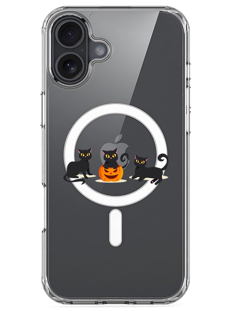 Theodor Magnetic Case for Apple iPhone 17 Compatible with MagSafe Wireless Charging, Shockproof Phone Bumper Cover - Cats Pumpkin Halloween2-01 - Image 1