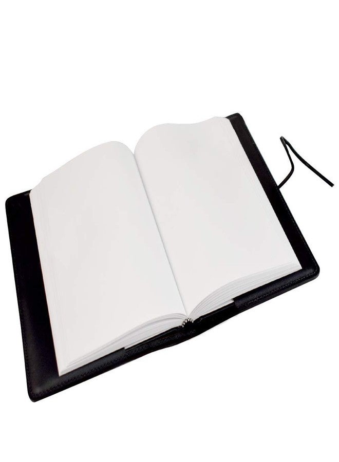 Modern Artisans Van Gogh Boats Embossed Leather A5 Writing Journal in Turquoise Blue, American Made, 6 x 9-inch + Refillable Hardbound Insert Book - Image 3