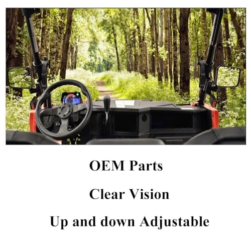 Chikia Hisun Axis Side Mirrors Rearview Replacement for Hisun UTV 400 500 700 800,Massimo 500 700,Coleman 500 700,Axis 500 700,Uforce 550,Uforce 800,Zforce 500 800 1000（without mounting hardware） - Image 3