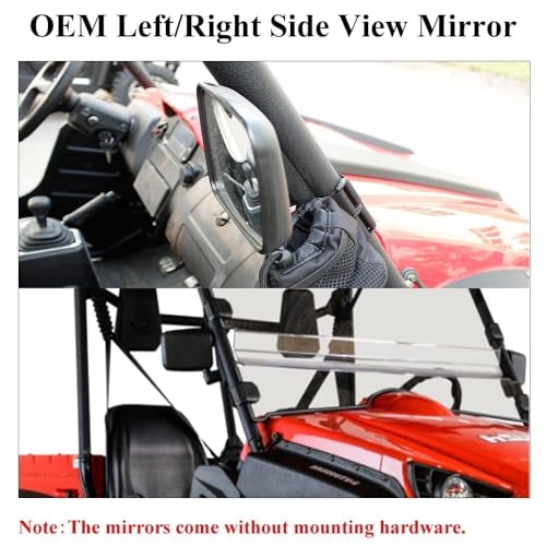 Chikia Hisun Axis Side Mirrors Rearview Replacement for Hisun UTV 400 500 700 800,Massimo 500 700,Coleman 500 700,Axis 500 700,Uforce 550,Uforce 800,Zforce 500 800 1000（without mounting hardware） - Image 2