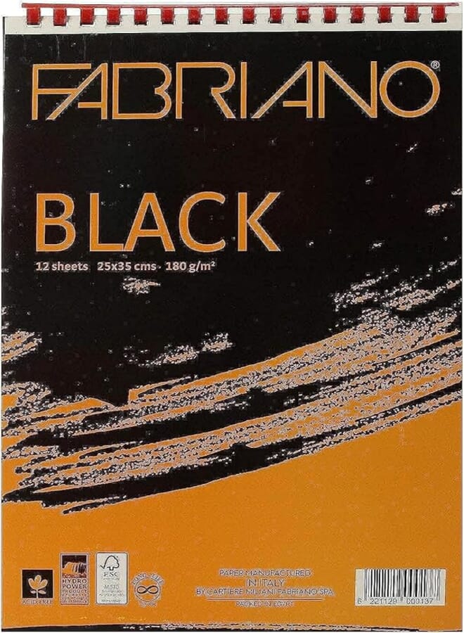 Fabriano Sketch Book, 12 Sheet - Black