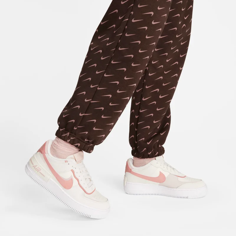 Nike Women's Sportswear Phoenix Fleece Oversized Printed Tracksuit Bottoms