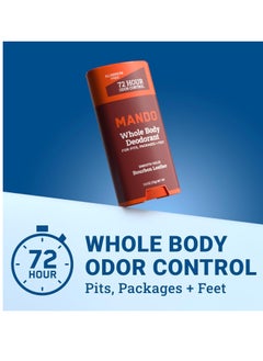 Mando Mando Whole Body Deodorant For Men - Smooth Solid Stick - 72 Hour Odor Control - Aluminum Free, Baking Soda Free, Skin Safe - 2.6 Ounce (Pack of 2) - Bourbon Leather  - Image 3