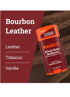 Mando Mando Whole Body Deodorant For Men - Smooth Solid Stick - 72 Hour Odor Control - Aluminum Free, Baking Soda Free, Skin Safe - 2.6 Ounce (Pack of 2) - Bourbon Leather  - Image 4