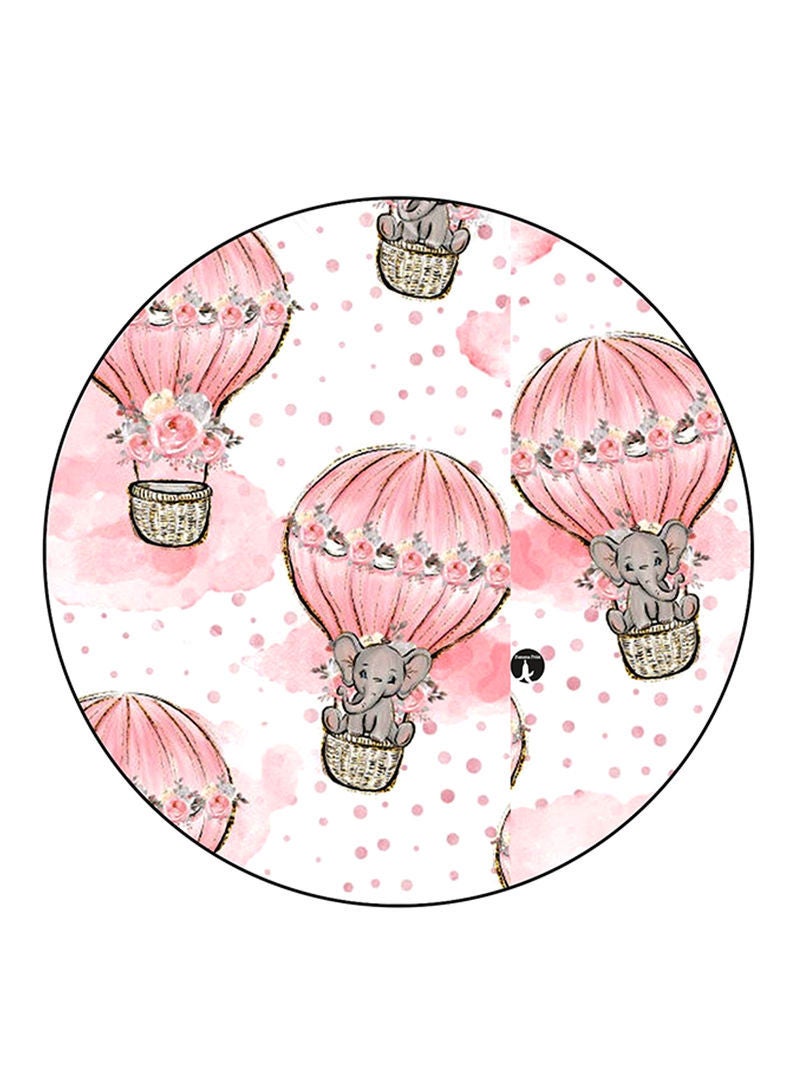 RKN Elephants Printed Mouse Pad  Round  Multicolour