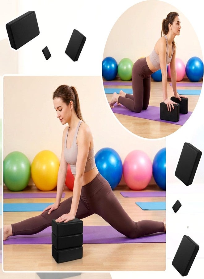 JOUTYFOR 4 Pack Yoga Blocks 9 x 6 x 3 Inch Soft Eva Foam Lightweight Non Slip Yoga Props with Beveled Edges for Yogas Pilates Stretching Meditation (Black) - Image 5