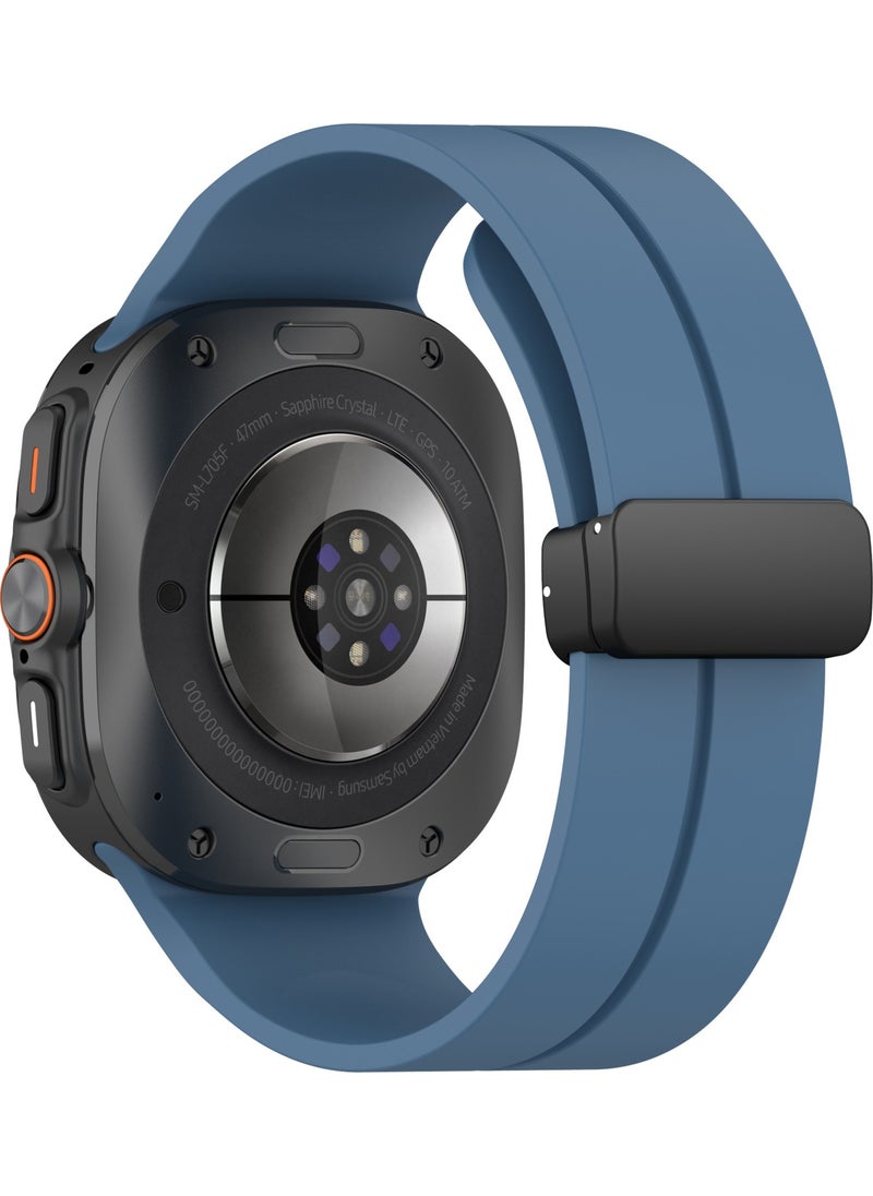 Techmaster Samsung Galaxy Watch 7 Ultra 47MM Compatible Magnetic Magnet Band Silicone Strap  - Image 2