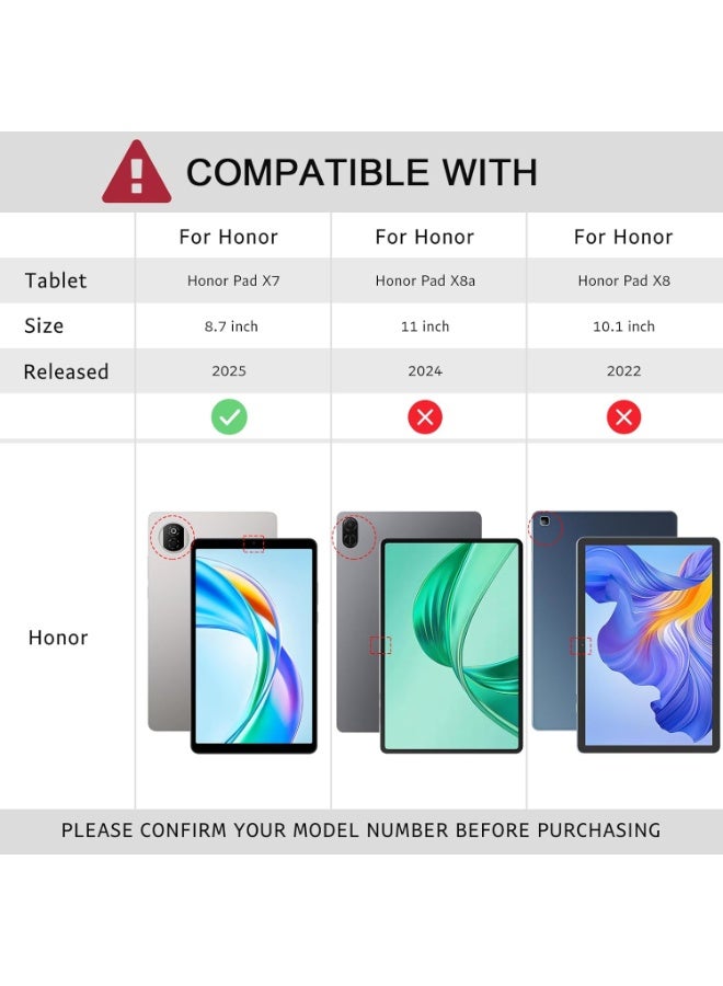 غطاء لـ Honor Pad X7 8.7 بوصة أصدرت 2025 حالة اللوح للأطفال - غطاء مقبض واقي خفيف الوزن إيفا مقاوم للصدمات متوافق مع Honor Pad X7 8.7 " (ورد أحمر) - Image 2