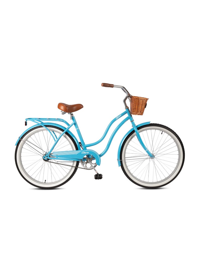 SPINN Charm 1 Step-Thru Women's City Bike - 26 Inch, Single Speed, Pastel Blue - Image 1