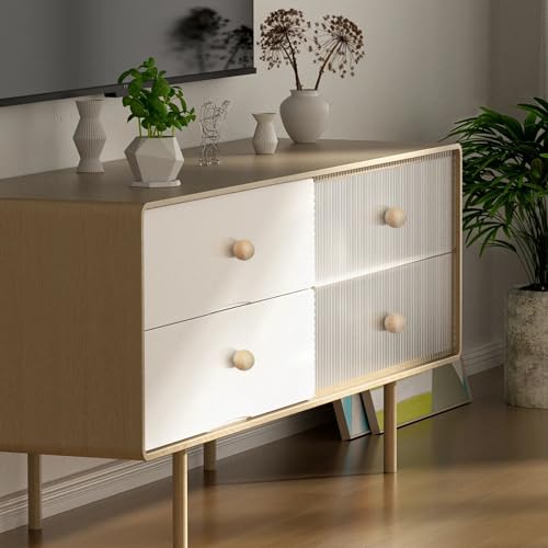 FoDau770 30pcs Unfinished Wood Knobs, Round Ball Cabinet Knobs Vintage Drawer Pulls, Natural Wooden Cabinet Hardware for Furniture Drawer Dresser Wardrobe Cupboard - 1-1/4" Diameter - Image 4