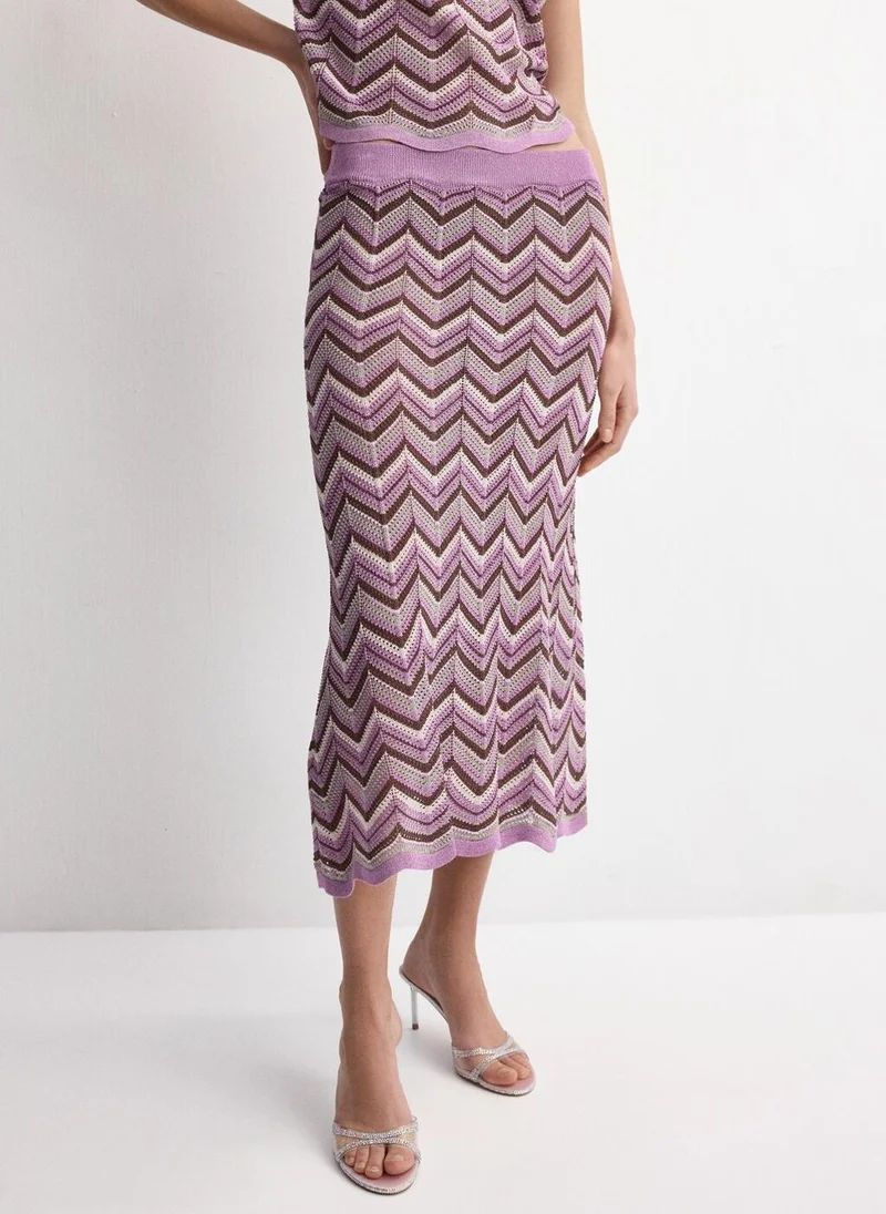 MANGO Flared knitted skirt