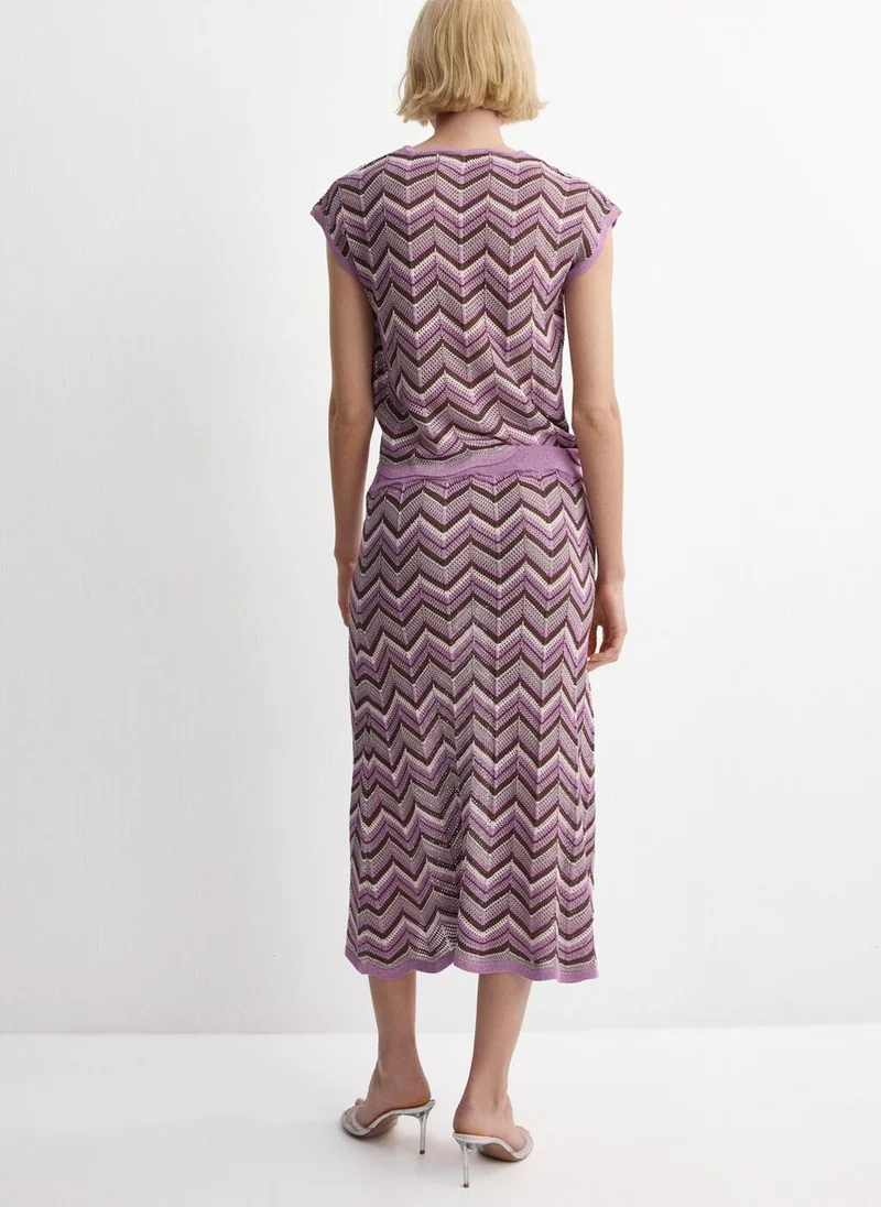 MANGO Flared knitted skirt