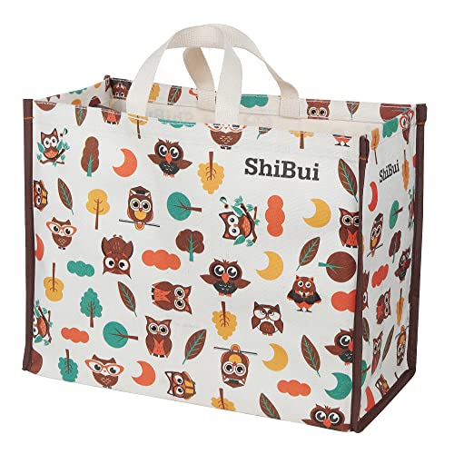 SHIBUI Big Heavy Duty Large Eco Waterproof Cotton Canvas Cloth Grocery Shopping Bag for Men Ladies Vegetable Milk Fruits with Hand Carry Handle Lunch Box Jhola Tote Bags (Owl) (1) - Image 1