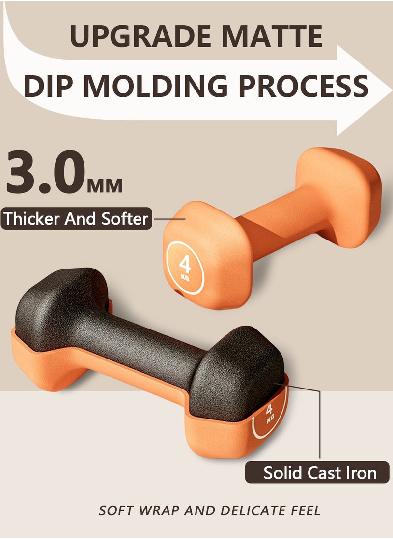 4KG*2 Cast Iron Dumbbells Dipped In Plastic For Men And Women Home Office Gym Training And Shaping Light Pink Orange - pzsku/Z25BB64B314BB27960310Z/45/_/1731400467/05a18455-1051-4737-8d78-d8115b9ba133