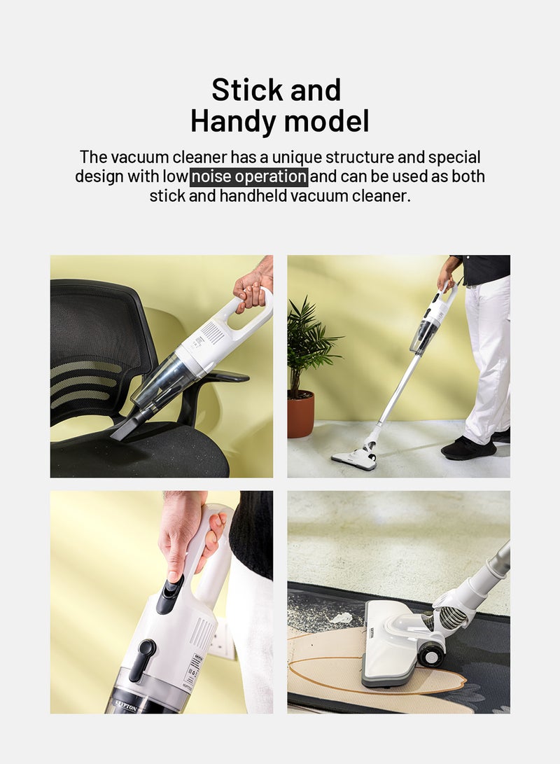 KRYPTON Handheld and Stick Vacuum Cleaner 2-in-1 Design, Transparent Dust Cup, Hook for Easy Storage/ Perfect for Home, Office, Apartments/ Easy to Use and Handy Model, Washable Filter 2 Years Warranty 600 W KNVC6577 White - Image 3