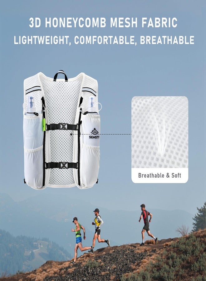 SEMSTY Running Vest for Women Men, 5L Hydration Vest with Dual 500ml Soft Flask, Lightweight Water Backpack, Adjustable Chest Straps Hydration Backpack for Running Cycling Hiking - Image 5