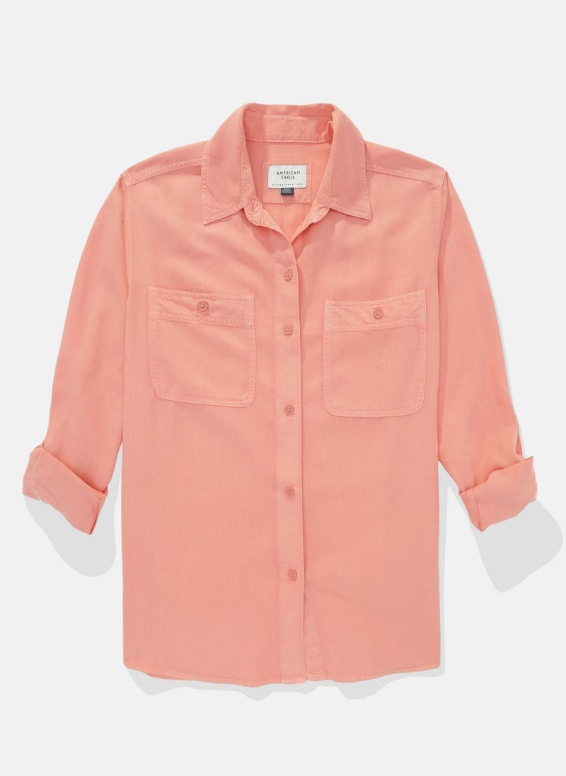 American Eagle - Long-Sleeve Button-Up Shirt - Image 1