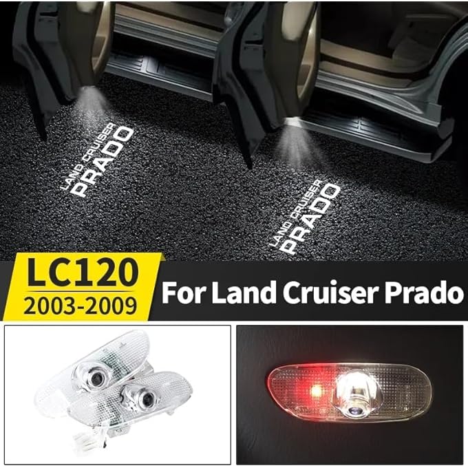 Vierex Door Logo Light For Toyota Prado 2003 2004 2005 2006 2007 2008 2009 No Fade Prado Accessories Welcome Projector Light Plug And Play Super Bright Logo Glass Lens - Image 3