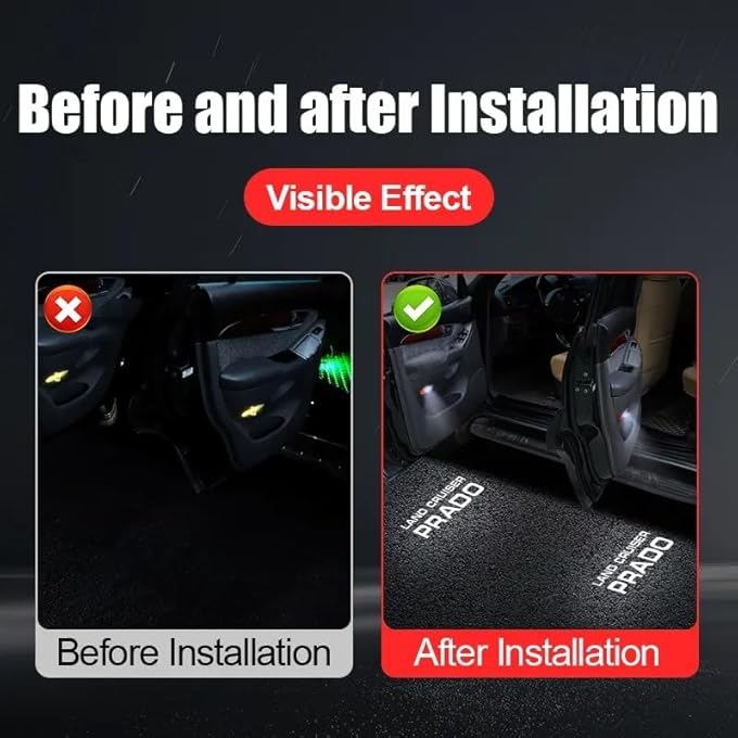 Vierex Door Logo Light For Toyota Prado 2003 2004 2005 2006 2007 2008 2009 No Fade Prado Accessories Welcome Projector Light Plug And Play Super Bright Logo Glass Lens - Image 4