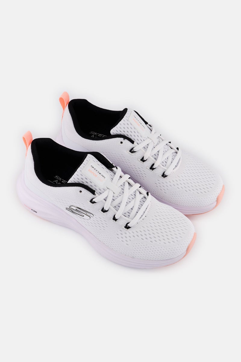 SKECHERS Women Vapor Form Lace Up Outdoor Shoes, White - Image 3