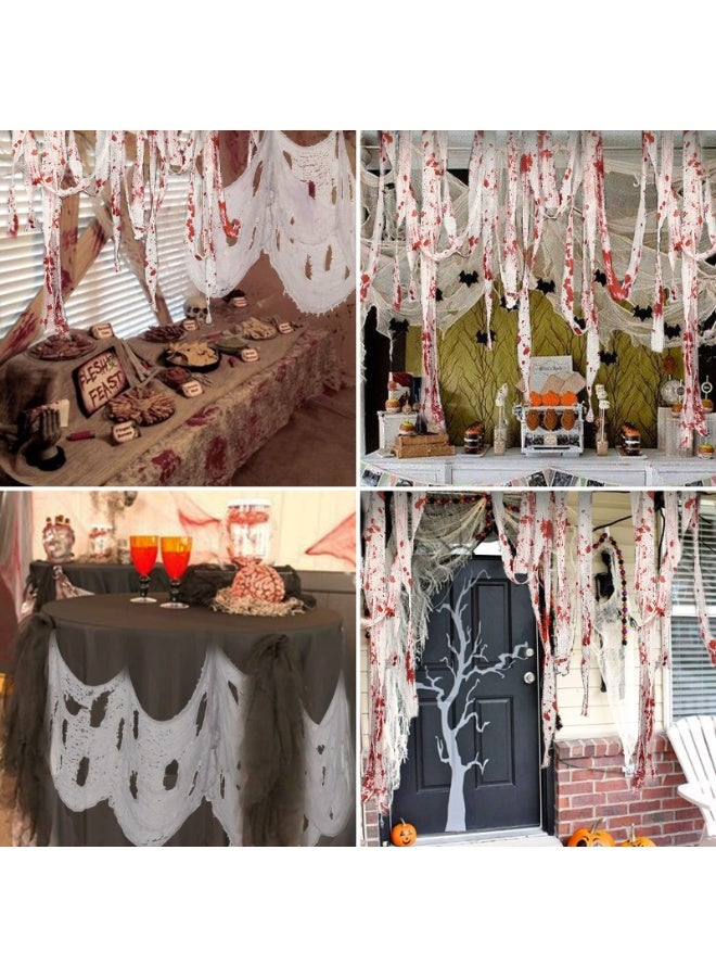 TAPIT 2 PCS of Halloween Door Curtains - 32.8FT Blood Handprint Doorway Decoration - Horror Curtain Fabric for Halloween Party Haunted House Decorations. Suitable for Porches Doorways Patios Outdoor And Indoor Decorations. - Image 4