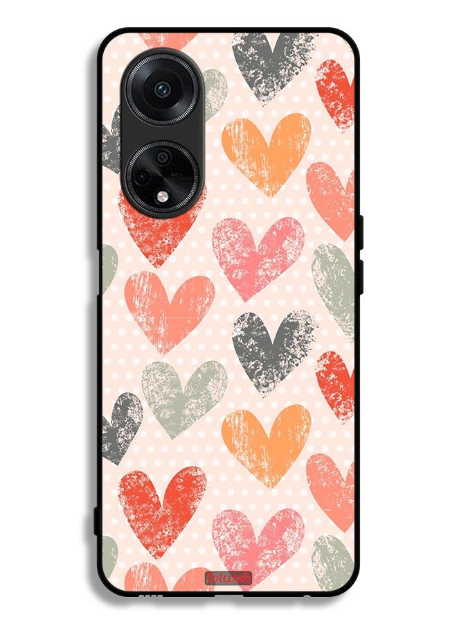 Tolwak Oppo A1 5G Protective Case Cover Hearts Art - Image 1