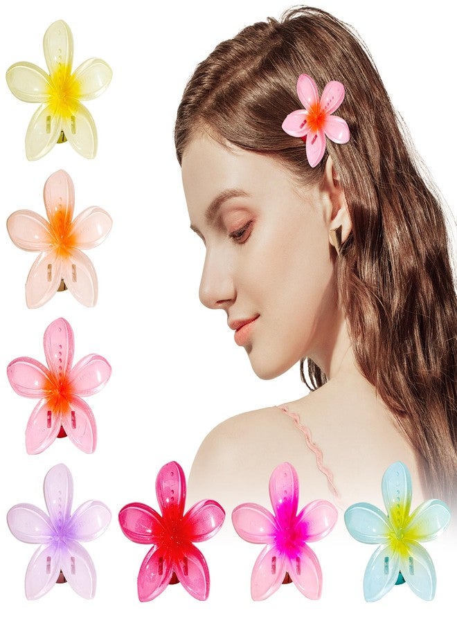 ANBALA Plumeria Hair Accessories - 7Pcs Non-Slip Tropical Flower Clips for Thick/Thin Hair, Cute Beach Hair Clips for Women - Image 1