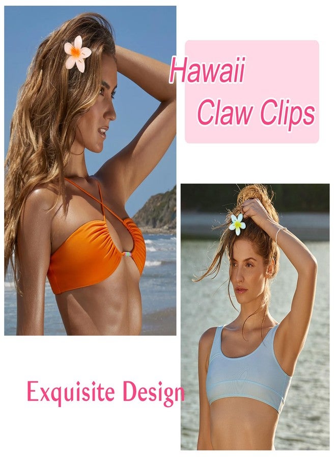 ANBALA Plumeria Hair Accessories - 7Pcs Non-Slip Tropical Flower Clips for Thick/Thin Hair, Cute Beach Hair Clips for Women - Image 5