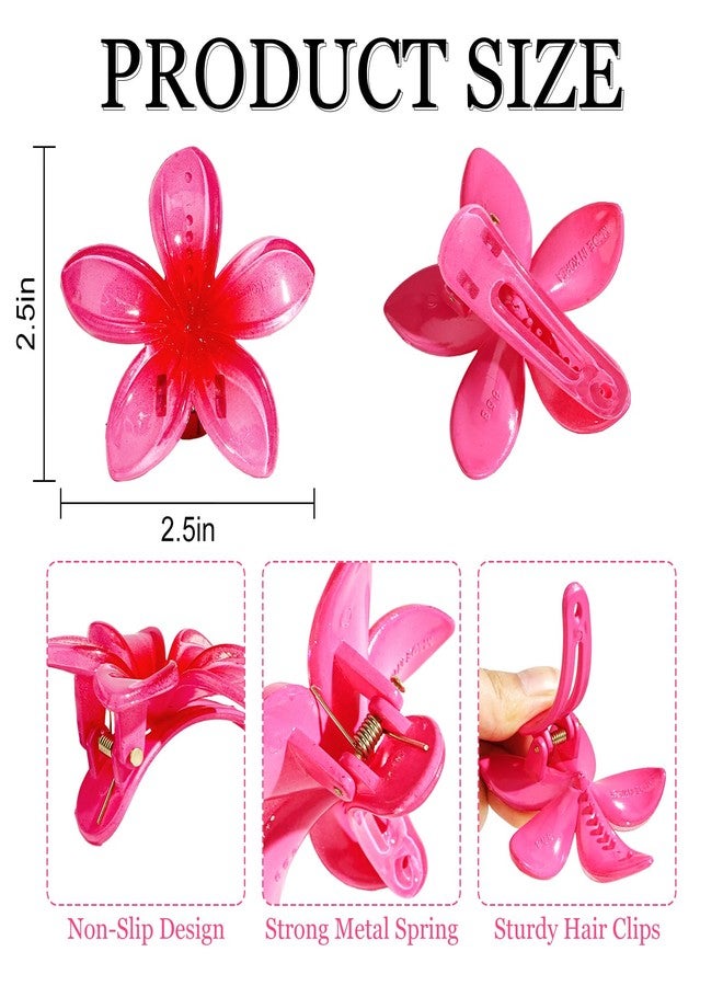 ANBALA Plumeria Hair Accessories - 7Pcs Non-Slip Tropical Flower Clips for Thick/Thin Hair, Cute Beach Hair Clips for Women - Image 3