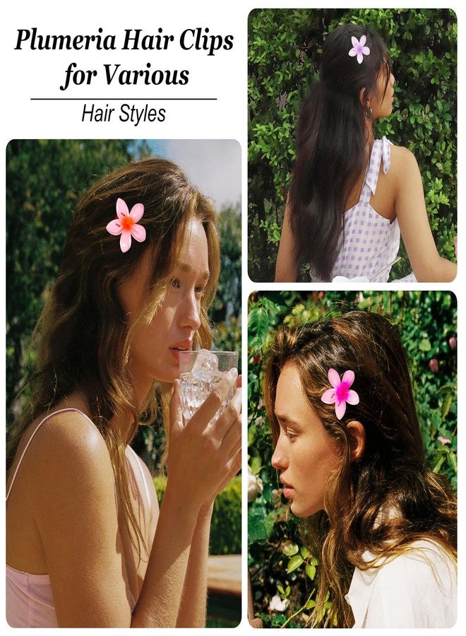 ANBALA Plumeria Hair Accessories - 7Pcs Non-Slip Tropical Flower Clips for Thick/Thin Hair, Cute Beach Hair Clips for Women - Image 4